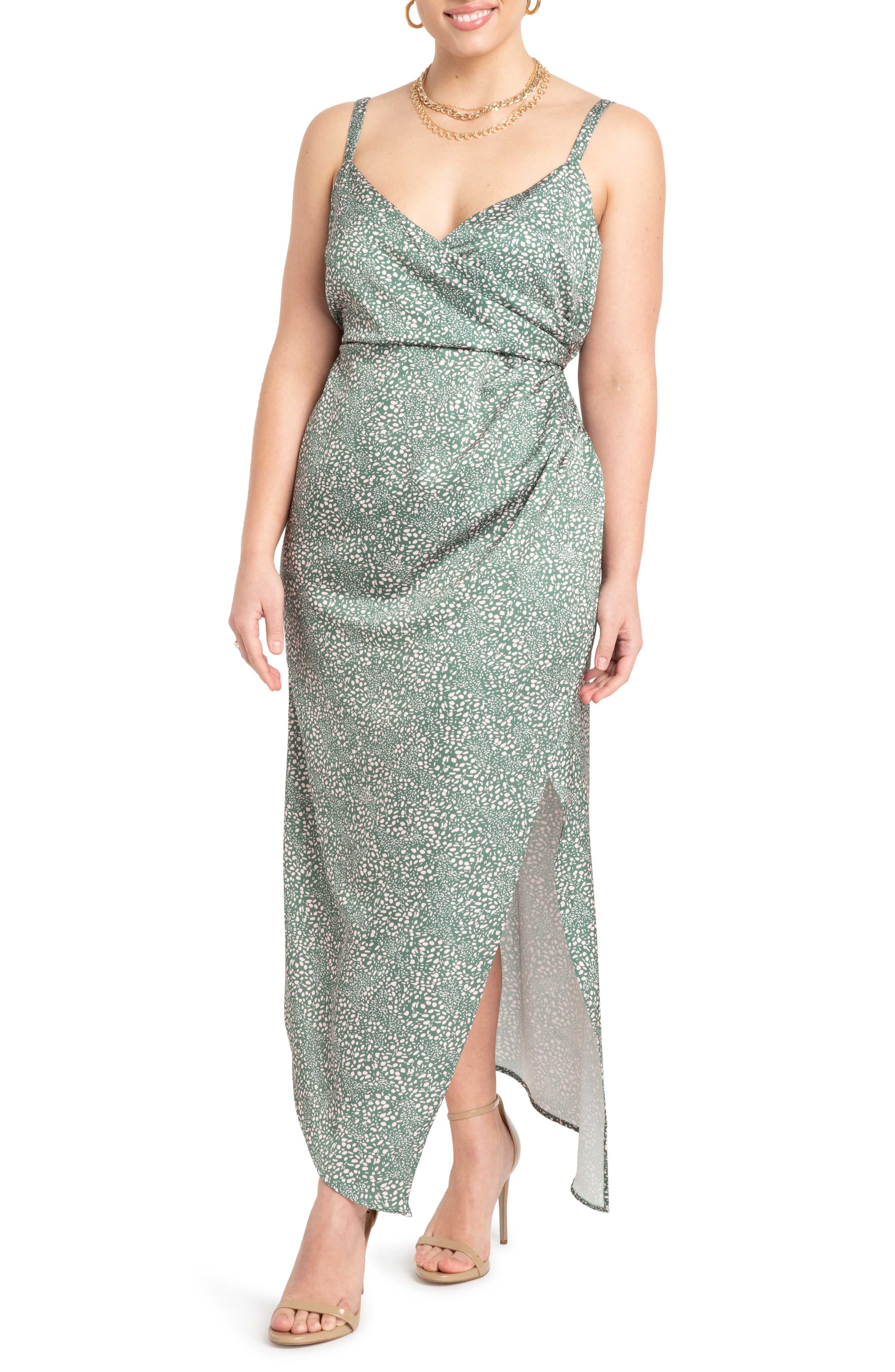 ELOQUII Satin Wrap Dress | Nordstrom